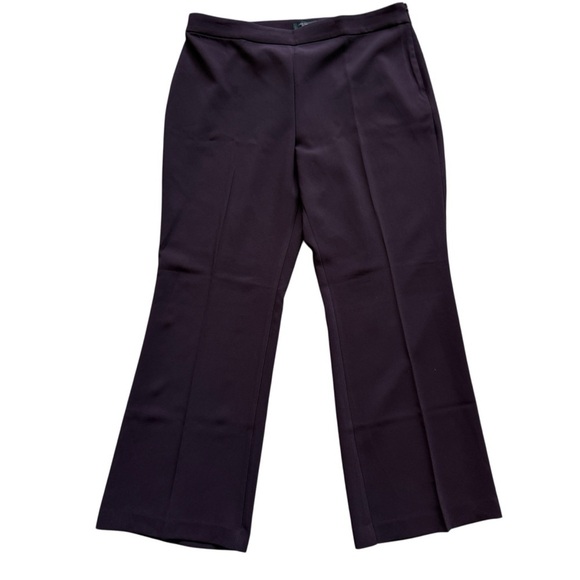 Ann Taylor Women's Curvy Fit Purple Dress Pleated Pants Size 16 Workwear Flare - Picture 1 of 9